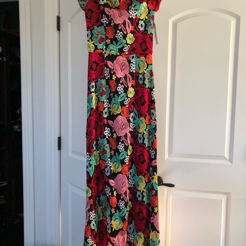 Alice + Olivia Multicolor Floral Wedding Dress